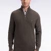 Eden Park Homme Men's Pull Col Camionneur En Coton Nid D'abeille Marron