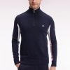 Eden Park Homme Men's Pull Col Camionneur En Coton Noir À Manches Contrastées Grises