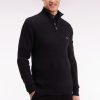 Eden Park Homme Men's Pull Col Camionneur En Coton Noir Effet De Rayure