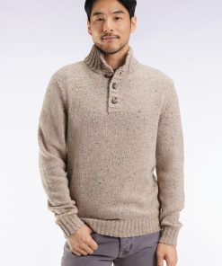 Eden Park Homme Men's Pull Col Montant En Laine Vierge Mélangée Beige