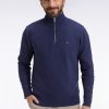 Eden Park Homme Men's Pull Col Camionneur En Coton Nid D'abeille Marine