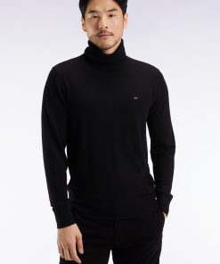 Eden Park Homme Men's Pull Col Roulé En Laine Mérinos Noir