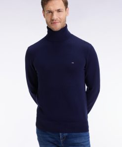 Eden Park Homme Men's Pull Col Roulé En Laine Vierge Et Cachemire Marine