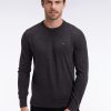 Eden Park Homme Men's Pull Col Rond En Laine Mérinos Gris Foncé