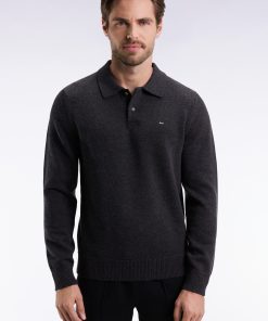Eden Park Homme Men's Pull Col Maillot Épais En Laine Et Coton Gris
