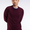 Eden Park Homme Men's Pull Col Rond En Laine Mérinos Bordeaux