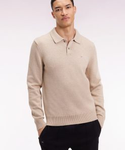 Eden Park Homme Men's Pull Col Maillot Épais En Laine Et Coton Beige