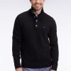 Eden Park Homme Men's Pull Col Montant Épais En Laine Et Coton Noir