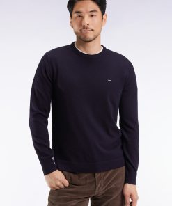 Eden Park Homme Men's Pull Col Rond En Laine Mérinos Marine