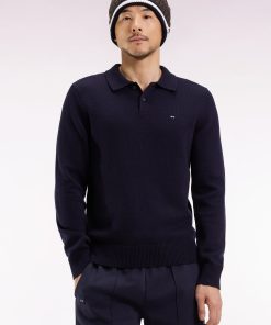 Eden Park Homme Men's Pull Col Maillot Épais En Laine Et Coton Marine