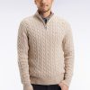 Eden Park Homme Men's Pull Col Camionneur En Coton Torsadé Beige