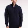 Eden Park Homme Men's Pull Col Camionneur Xv De France En Coton Marine