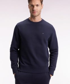 Eden Park Homme Men's Sweatshirt À Col Rond En Coton Marine Coupe Droite