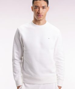 Eden Park Homme Men's Sweatshirt À Col Rond En Coton Blanc Coupe Droite