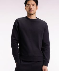 Eden Park Homme Men's Sweatshirt À Col Rond En Coton Noir Coupe Droite