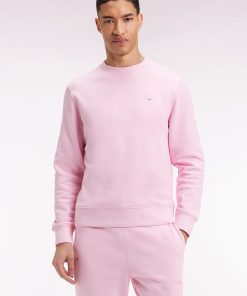 Eden Park Homme Men's Sweatshirt À Col Rond En Coton Rose Coupe Droite