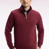 Eden Park Homme Men's Sweatshirt À Col Montant Zippé En Molleton Coton Bordeaux