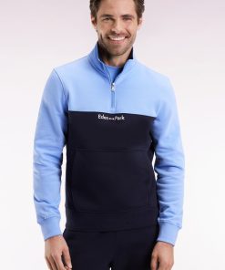 Eden Park Homme Men's Sweatshirt Col Camionneur En Molleton Bicolore Ciel