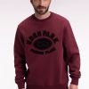 Eden Park Homme Men's Sweatshirt À Col Rond En Coton Mélangé Bordeaux Coupe Relaxed