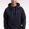 Eden Park Homme Men's Sweatshirt À Capuche En Molleton Coton Mélangé Marine Coupe Relaxed