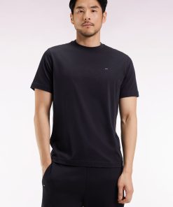 Eden Park Homme Men's T-shirt À Manches Courtes Broderie Dos En Coton Pima Noir