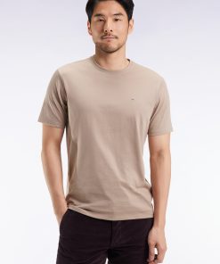 Eden Park Homme Men's T-shirt Manches Courtes À Col Rond En Coton Pima Beige