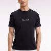 Homme Men's T-shirt À Manches Courtes Broderie Eden Park En Coton Noir