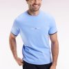 Homme Men's T-shirt À Manches Courtes Broderie Eden Park En Coton Ciel