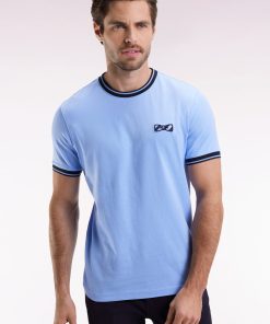 Eden Park Homme Men's T-shirt À Manches Courtes En Coton Ciel