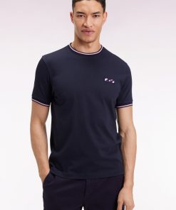 Eden Park Homme Men's T-shirt À Manches Courtes En Coton Marine