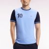 Eden Park Homme Men's T-shirt Bicolore À Manches Courtes En Coton Ciel Broderie 10