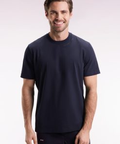 Eden Park Homme Men's T-shirt À Manches Courtes En Coton Marine À Logo