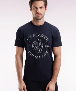 Eden Park Homme Men's T-shirt À Manches Courtes Marine Xv De France