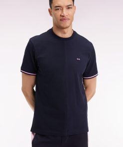 Eden Park Homme Men's T-shirt À Col Rond En Jersey Coton Marine Coupe Relaxed