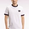 Homme Men's T-shirt À Manches Courtes En Coton Blanc Eden Park French Flair