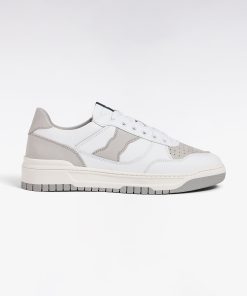 Eden Park Homme Chaussures Sneakers Bimatières En Cuir Et Daim Grises Et Blanches