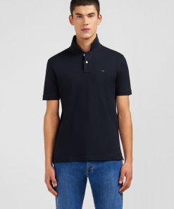Eden Park Homme Men's Polo Noir En Coton Pima Stretch