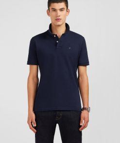 Eden Park Homme Men's Polo Bleu Marine En Coton Pima Stretch