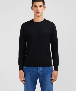 Eden Park Homme Men's Pull Noir À Col Rond En Coton