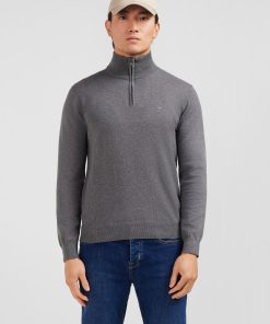 Eden Park Homme Men's Pull Gris À Col Camionneur En Coton