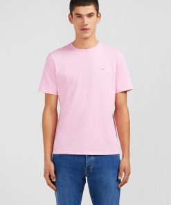 Eden Park Homme Men's T-shirt Rose Col Rond À Manches Courtes