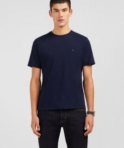 Eden Park Homme Men's T-shirt Bleu Marine Col Rond À Manches Courtes