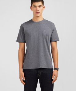 Eden Park Homme Men's T-shirt Gris Col Rond À Manches Courtes