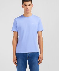 Eden Park Homme Men's T-shirt Bleu Col Rond À Manches Courtes