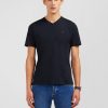 Eden Park Homme Men's T-shirt Noir Col V À Manches Courtes