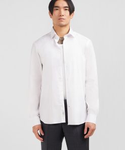 Eden Park Homme Men's Chemise Blanche Slim En Popeline Stretch