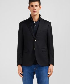 Eden Park Homme Men's Blazer Noir Slim Fit 100 % Laine