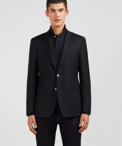 Eden Park Homme Men's Blazer Noir 100 % Laine