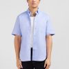 Eden Park Homme Men's Chemisette Bleu Unie En Coton