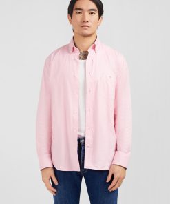 Eden Park Homme Men's Chemise Rose Unie En Coton